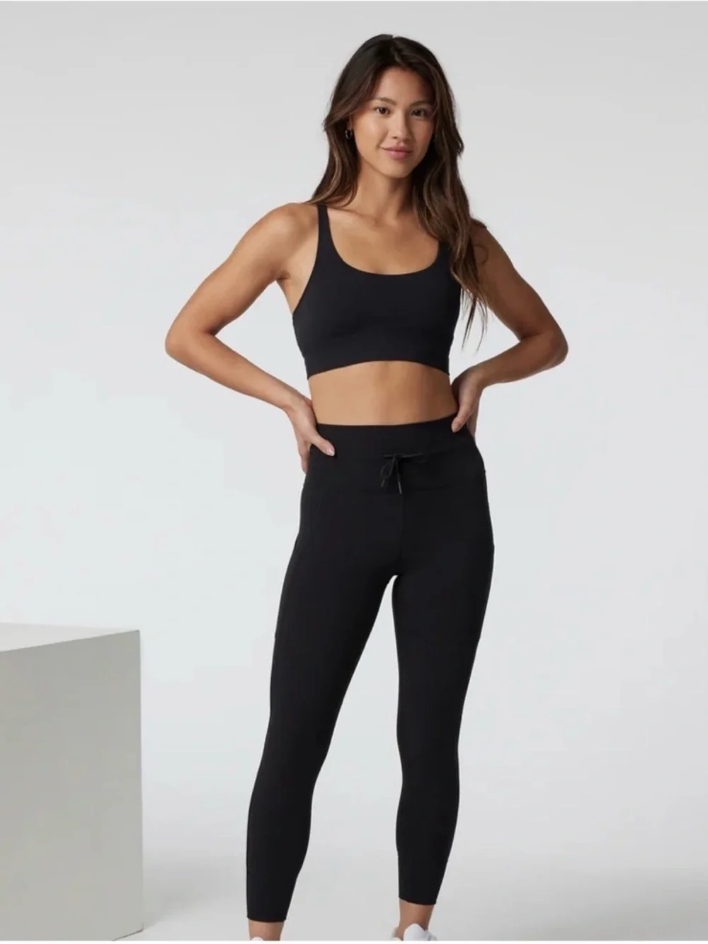 Vuori Daily Leggings Black High-Rise Drawstring - Picture 1 of 16